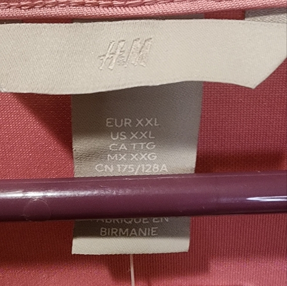 H&M pink plus size long Sleeves top size XXL NWT - Picture 7 of 10